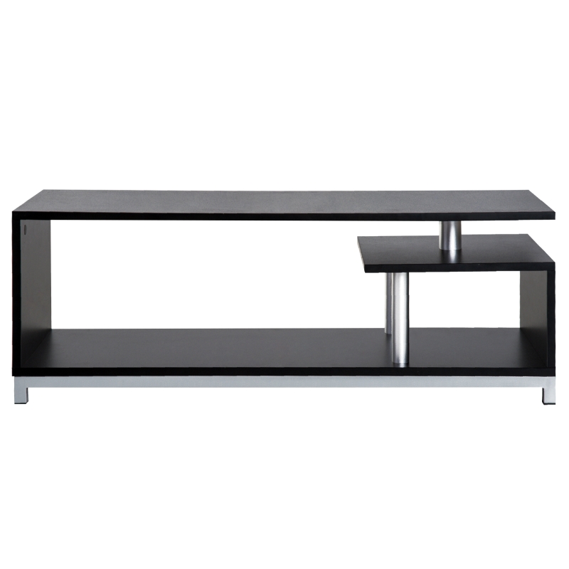 HOMCOM Mobile TV Moderno con Ripiano in Legno, Mobiletto Tavolino Basso da Salotto 114x40x40.5cm, Nero