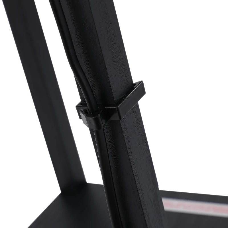 HOMCOM Lampada Lampadina da Terra Salvaspazio con Ripiani Durevole Cotone, MDF 26 x 26 x 160 cm Nero, bianco