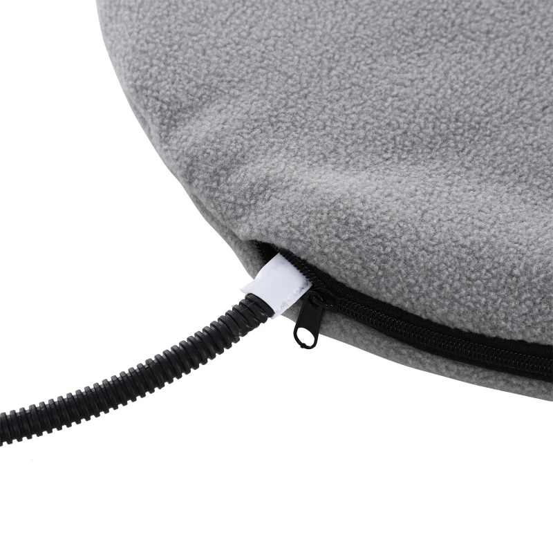 PawHut Coussin chauffant chat panier chat grand confort dim. 47L x 38l x 24H cm température max. 40°C polyester gris