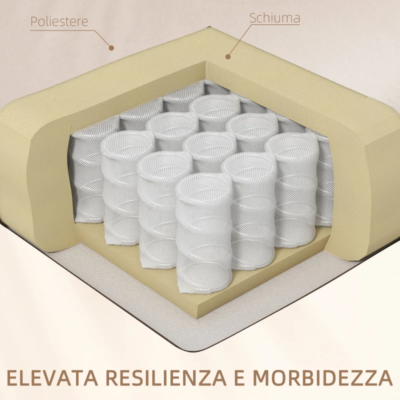 HOMCOM Poltrona Massaggiante e Reclinabile con Poggiapiedi e Telecomando, in Microfibra, 77x93x105 cm, Beige