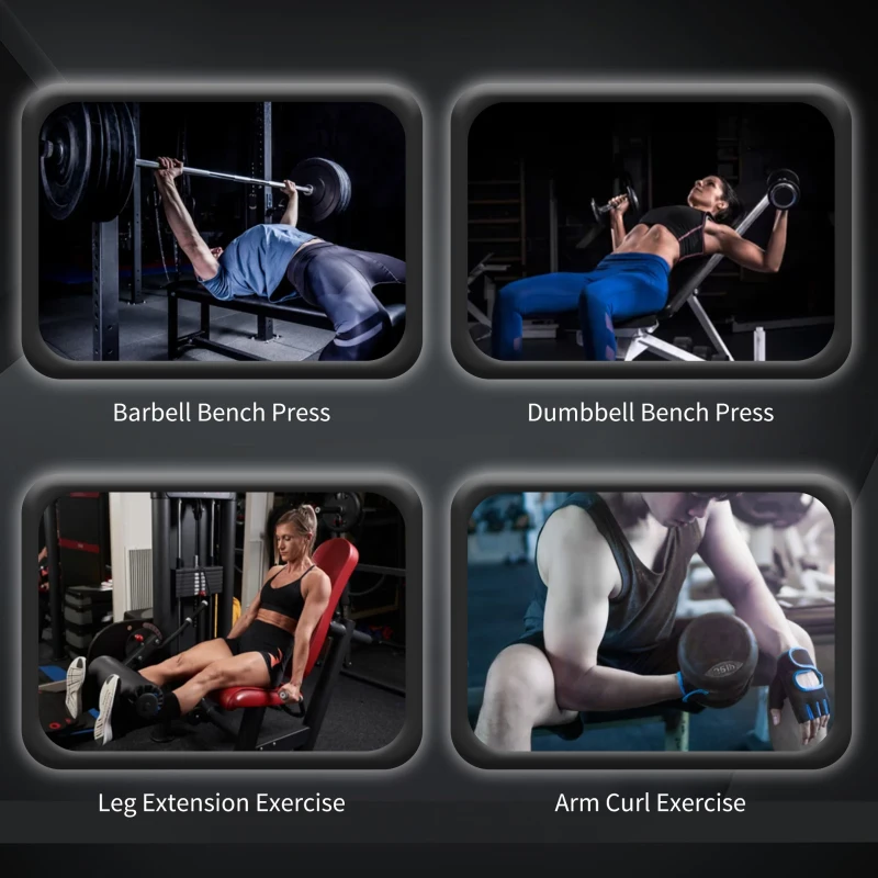 HOMCOM Adjustable Weight Bench with Leg Developer Barbell Rack for Weight Lifting and Strength Training Multifunctional Workout Station for Home Gym Fitness