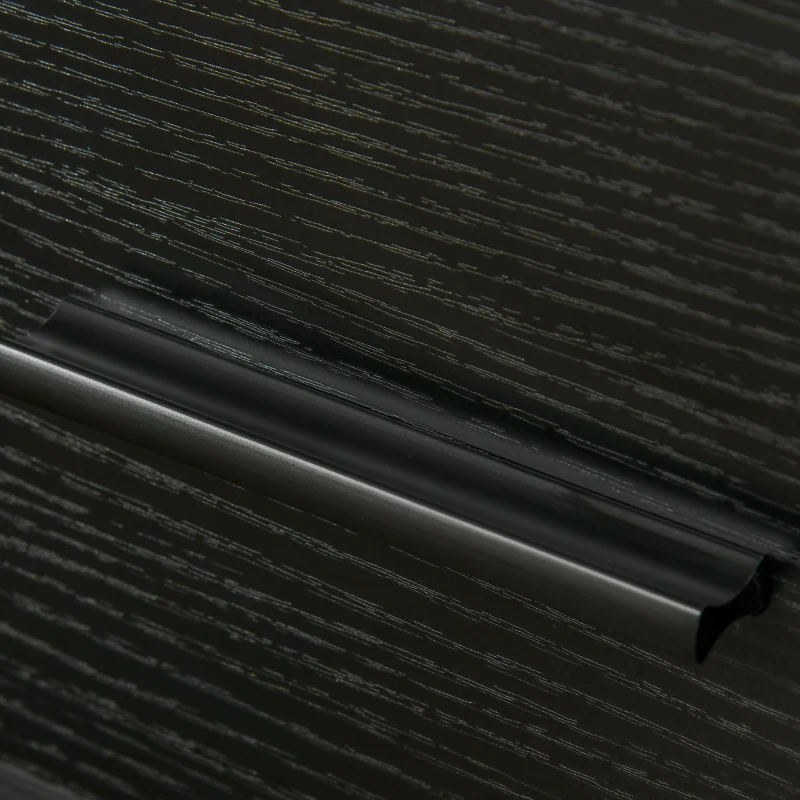 HOMCOM Comodino Moderno con Cassetto e Ripiano Aperto per Camera da Letto e Soggiorno, in Truciolato e Acciaio, 45x40x60cm, Nero