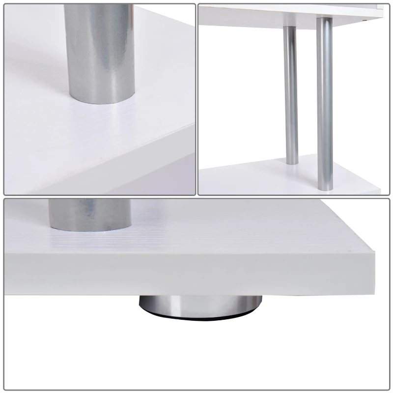 HOMCOM Bibliothèque étagère Design Contemporain en S 4 Niveaux 80L x 30l x 145H cm Coloris Blanc