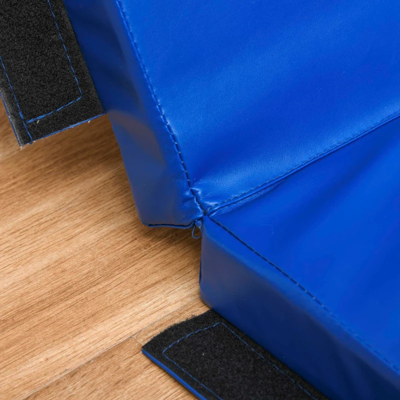 HOMCOM Tapis de sol gymnastique Fitness pliable portable rembourrage mousse 5 cm grand confort revêtement synthétique dim. 2,88L m x 1,15l m bleu