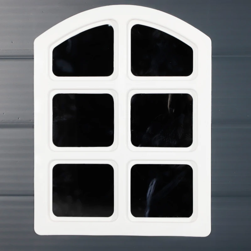 Outsunny 6.5ft x 6.5ft Plastic Garden Storage Shed Waterproof Outdoor Patio Equipment Tool Storage w / Latch & Window - Grey