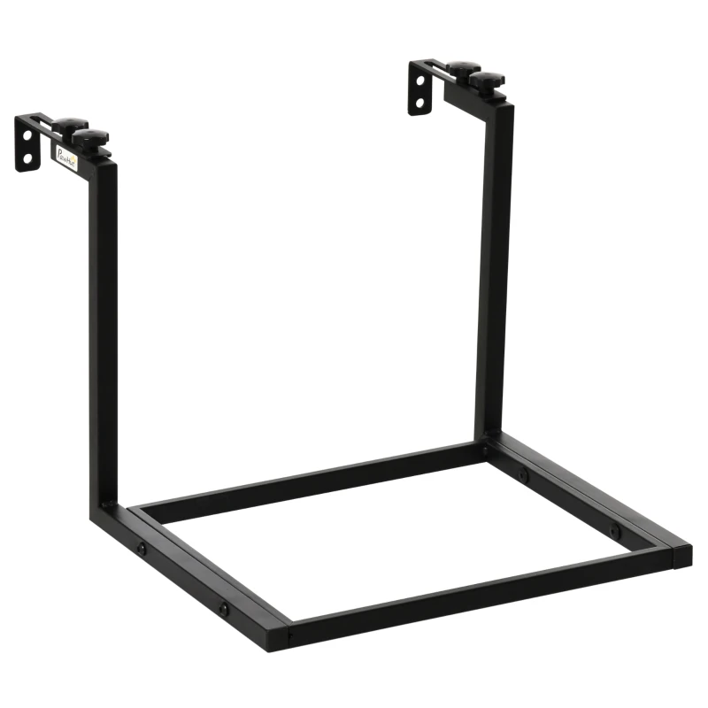 PawHut Mensola per Gatti da Parete in Acciaio con Tessuto Traspirante, 42.5x54x34cm Nero