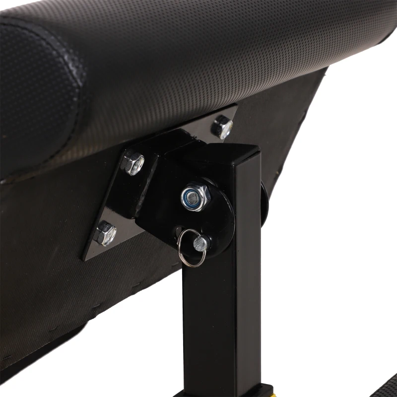 HOMCOM Squat Machine Multifunzione 3 in 1 Regolabile Sit Up Push Up per il Fitness, Fianchi e Gambe Acciaio, PVC, EVA 71 x 108 x 46-58 cm Nero e Giallo