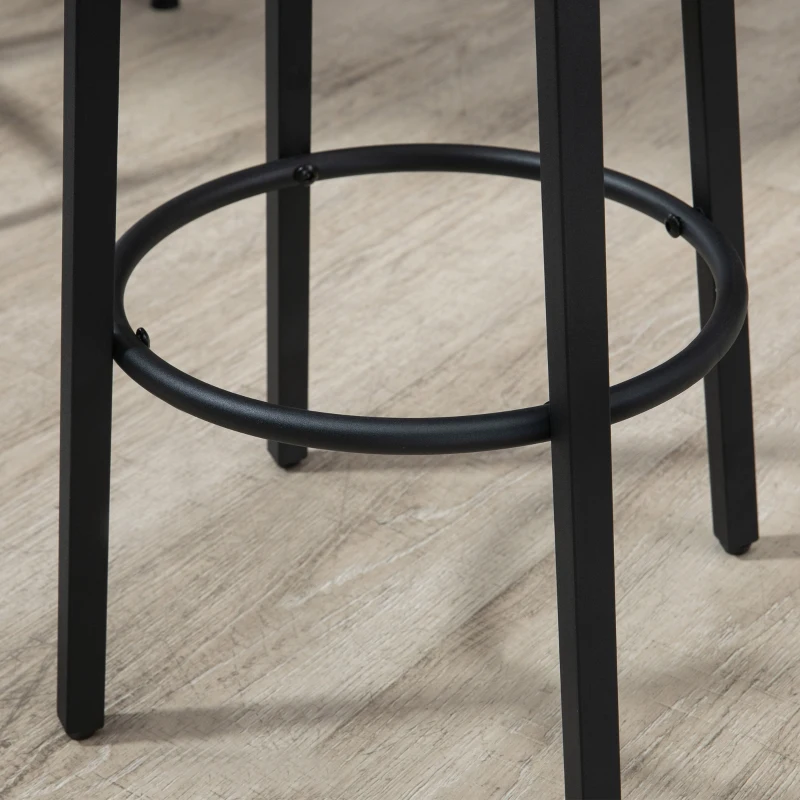 HOMCOM Set da Pranzo con Tavolo e 4 Sgabelli in Stile Industriale, Legno e Acciaio, Colore Noce