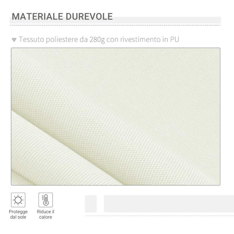 Outsunny Tenda da Sole Avvolgibile a Caduta con Manovella, in Alluminio e Poliestere, 3x2.5m, Bianco