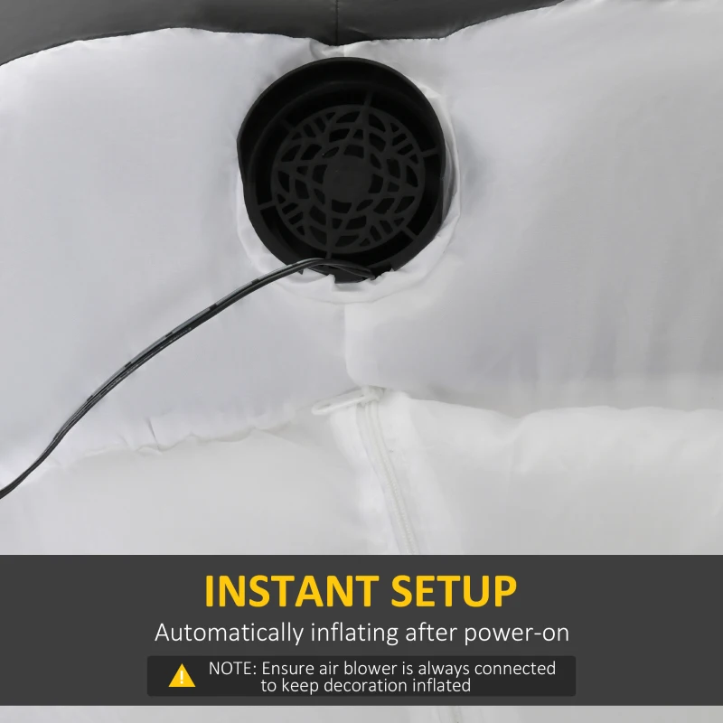 HOMCOM 3m Halloween Inflatable Skeleton Ghost Decoration, LED Lighted for Home Indoor Outdoor Garden Lawn Decoration Party Prop