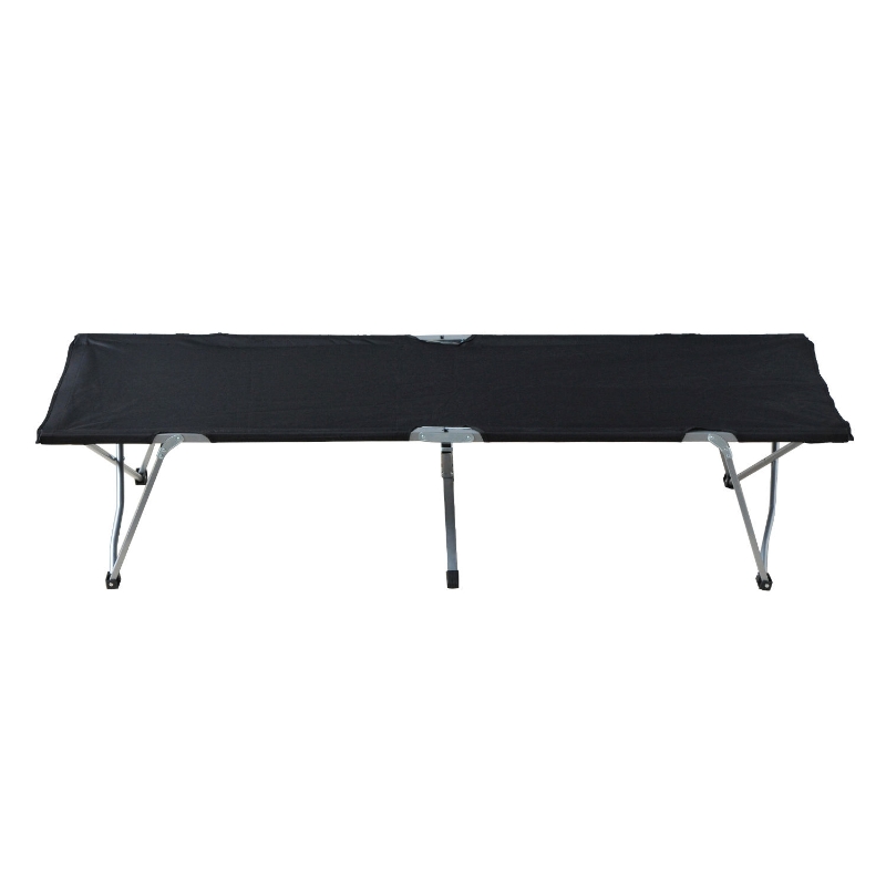 Outsunny Cama de Acampada Plegable con Marco Metálico Carga 136 kg para Playa Senderismo 193x64x40 cm Negro