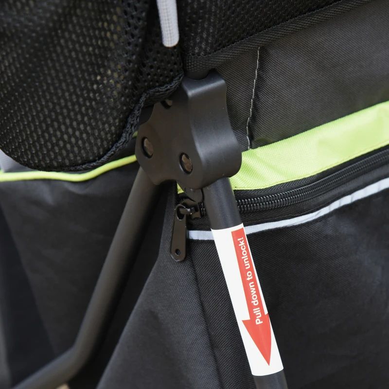 HOMCOM Zaino Porta Bimbo 6-36 Mesi per Trekking, Pieghevole, Impermeabile e con Tettuccio Rimovibile 38x77x87.5cm, Verde