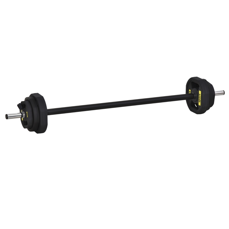 HOMCOM Set di Manubri Regolabili con Pesi 20KG, Set Bilanciere e Dischi in Acciaio e TPU con Clip a Molla, Nero