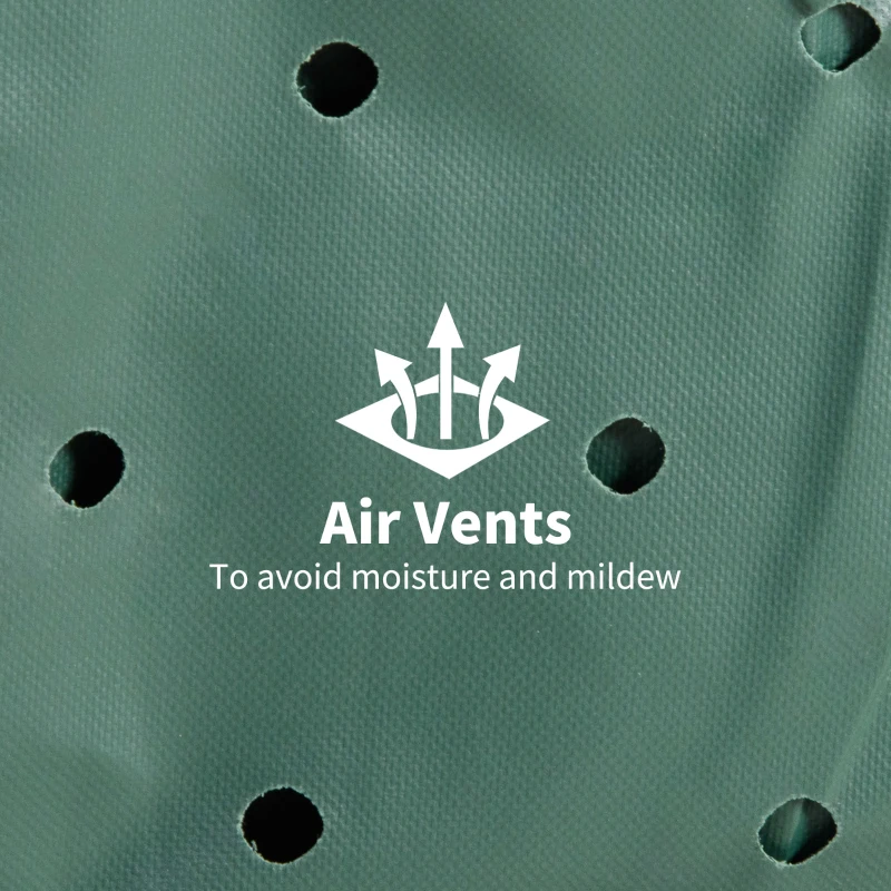 Outsunny Garden Patio Large Furniture Set Round Cover 600D Oxford Waterproof, Ф193 x 80H cm, Green