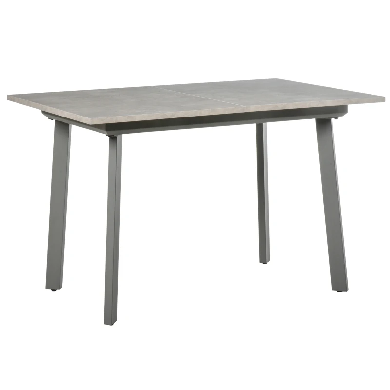 HOMCOM Mesa de Comedor Extensible Mesa de Cocina Rectangular para 4-6 Personas con Patas de Metal y Pies Ajustables Estilo Industrial 160x80x76 cm Gris