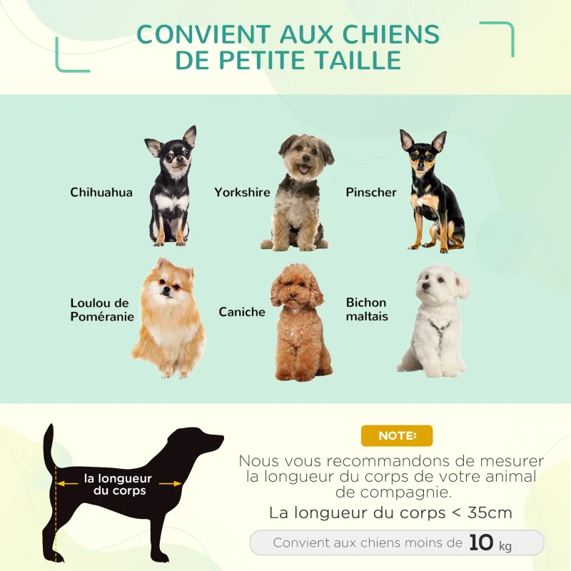 PawHut Lit surélevé pour chiens chats animaux de compagnie tissu oxford textilène micro-perforé 61 x 46 x 18 cm rouge et noir