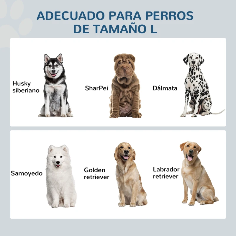 PawHut Comedero Elevado para Perros Grandes con 2 Cuencos de 2000 ml de Acero Inoxidable y 1 Cajón 63x30x36 cm Gris y Blanco