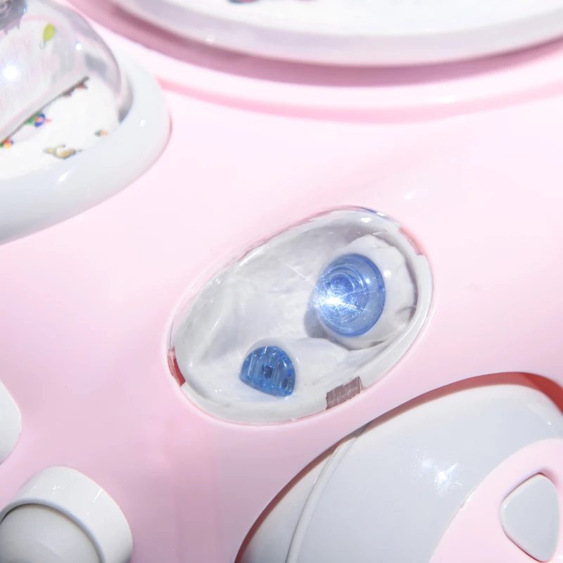 AIYAPLAY Andador para Bebés de 1-3 Años con Altura Ajustable Música Ruedas Antideslizantes Luces Manillar Desmontable Rosa