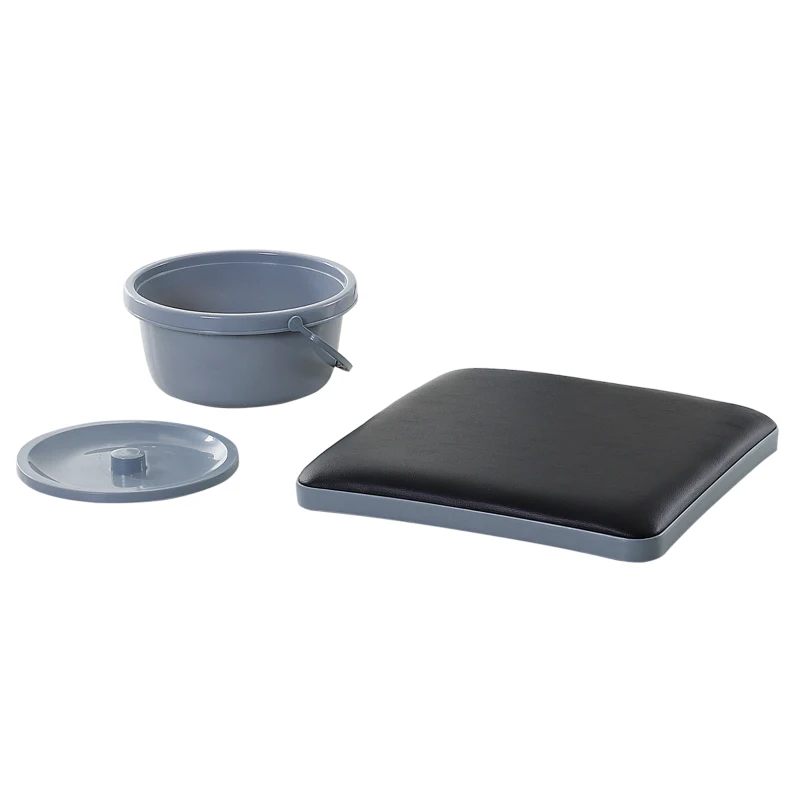 HOMCOM Chaise percée à roulettes - fauteuil roulant percé - coussin amovible, accoudoirs rembourrés,  repose-pied rabattable métal revêtement synthétique noir