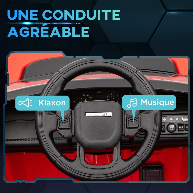 AIYAPLAY Voiture électrique pour enfants Land Rover Discovery Sport, 12V avec télécommande, lumières LED, pour 3-6 ans, rouge(m-5)