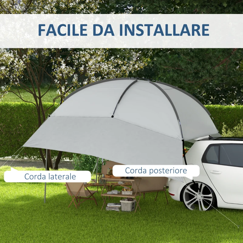Outsunny Tendalina ad Arco Portatile con Pareti Laterali, in Poliestere e Acciaio, 300x262x230-260 cm, Grigio