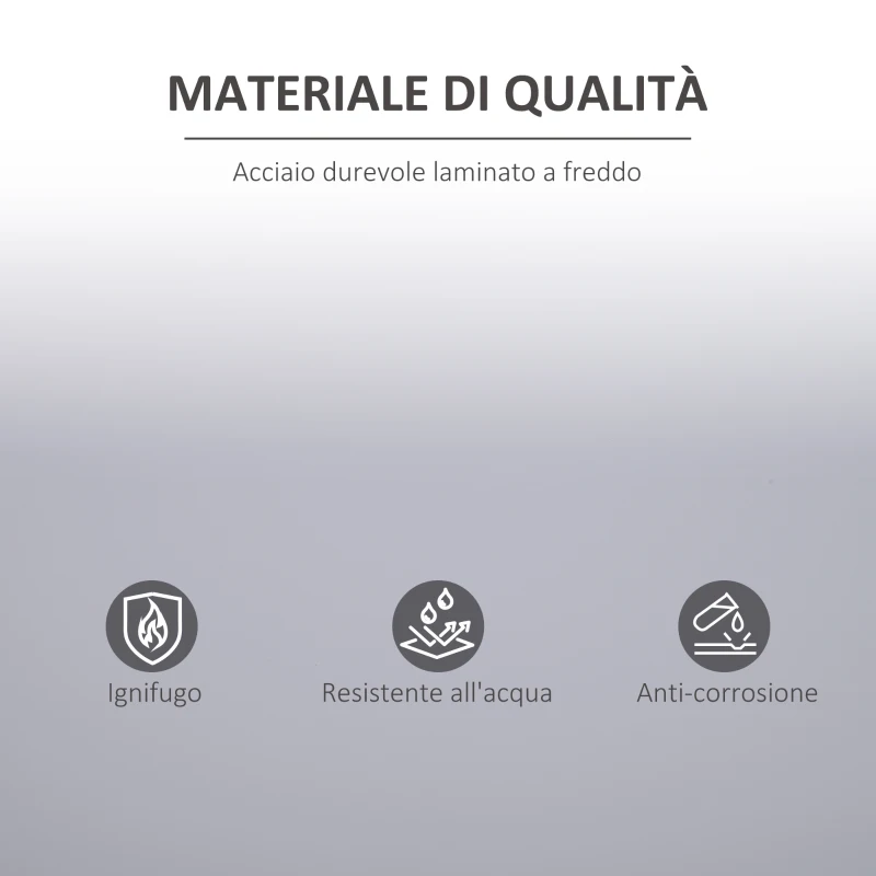 Vinsetto Armadietto Mobile Ripiano Regolabile Chiusura di Sicurezza per Casa Ufficio Garage Acciaio 80x40x92.5cm Grigio