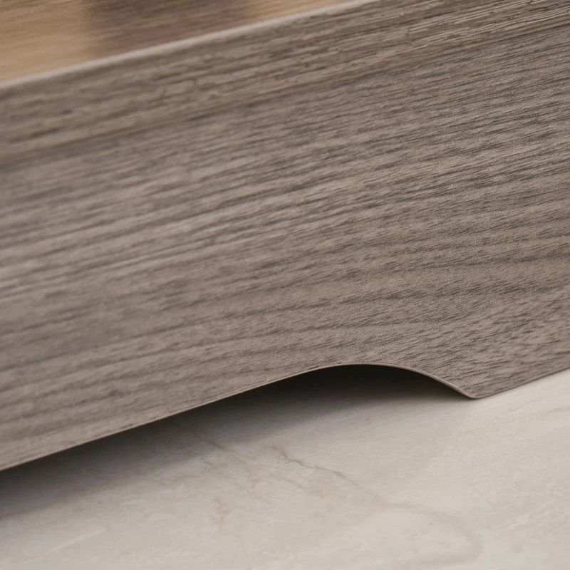 HOMCOM Meuble de rangement bibliothèque dim. 119L x 29l x 76H cm 4 grandes niches panneaux particules imitation bois gris