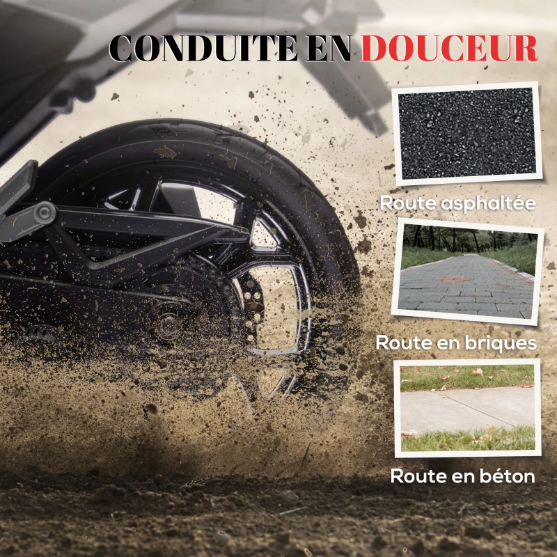 AIYAPLAY Moto électrique pour enfants moto porteur Honda pour enfants 3 à 6 ans avec musique, phares bleu(m-7)