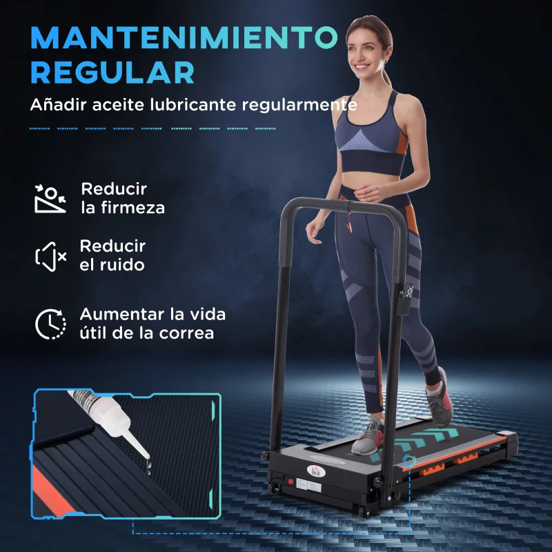 HOMCOM Cinta de Correr Plegable Cinta de Andar 1-6 km/h con Botón de Emergencia Pantalla LCD Control Remoto Potencia de Motor 500W Ahorra Espacio 105x56x108,5 cm Negro