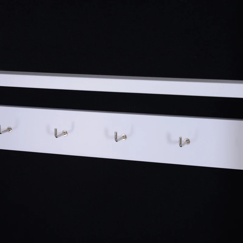 HOMCOM Armoire à Bijoux Armoire de Rangement sur Pied avec Miroir et Serrure Éclarage LED MDF 40 x 37 x 146 cm Blanc