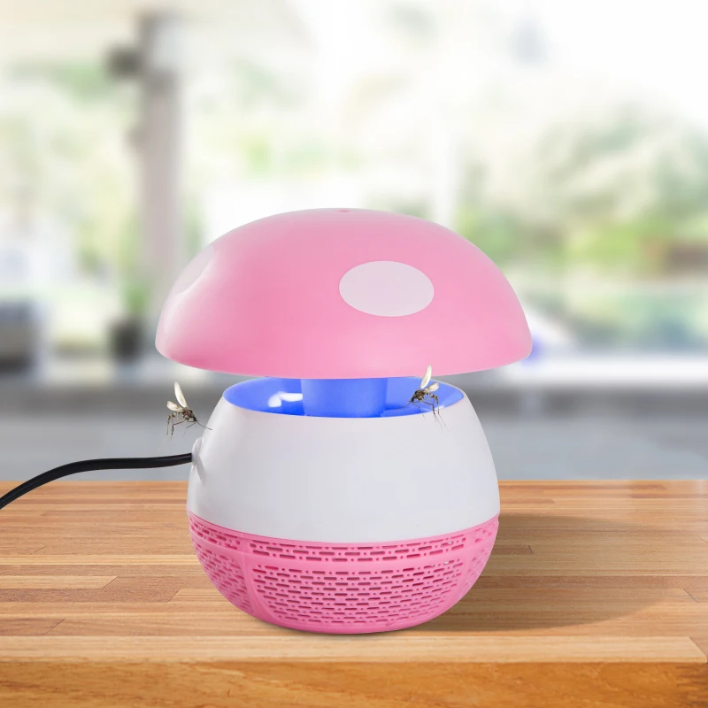 Destructeur d'insectes 3 W design champignon rose blanc