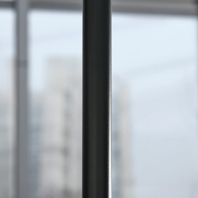 Outsunny 2.3m Half Parasol Semi Round Umbrella Patio Metal Frame Crank Handle for Balcony-- NO BASE INCLUDED, Off-White