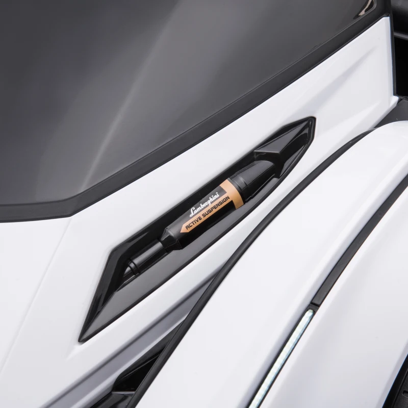 HOMCOM Macchina Elettrica per Bambini Lamborghini con Telecomando, Fari LED e Musica, Età 3+ Anni, Bianco