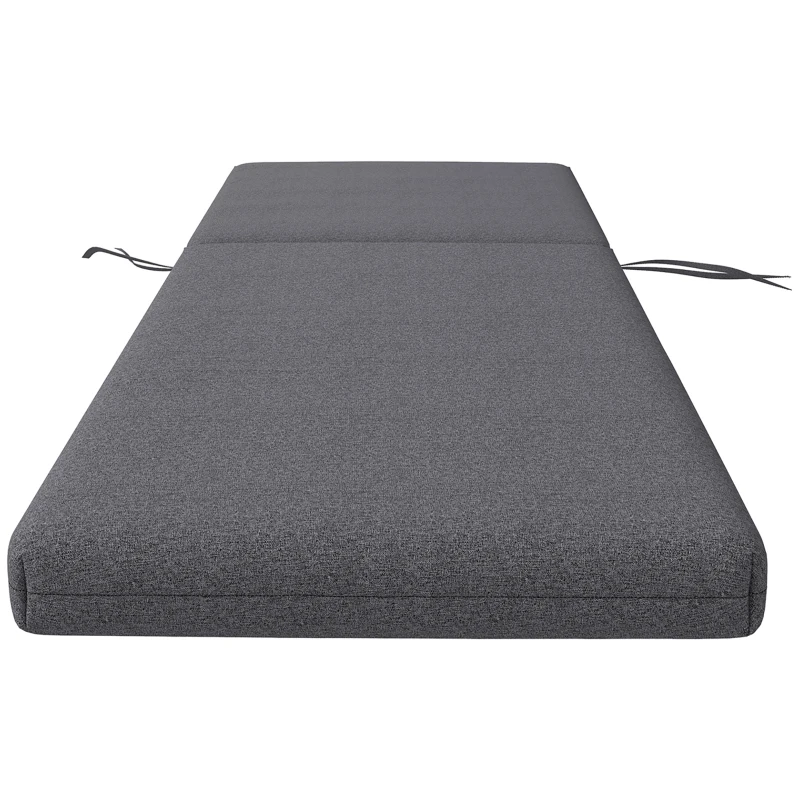 Outsunny Lot de 2 Matelas pour Chaise Longue transat Bain de Soleil avec Sangles d'attache pour Jardin Gris foncé