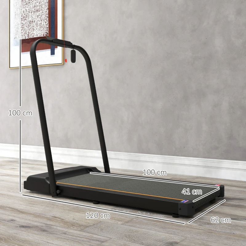 SPORTNOW Tapis de marche électrique pliable vitesse jusqu'à 6 km/h puissance 2,5 CV écran LED télécommande acier noir