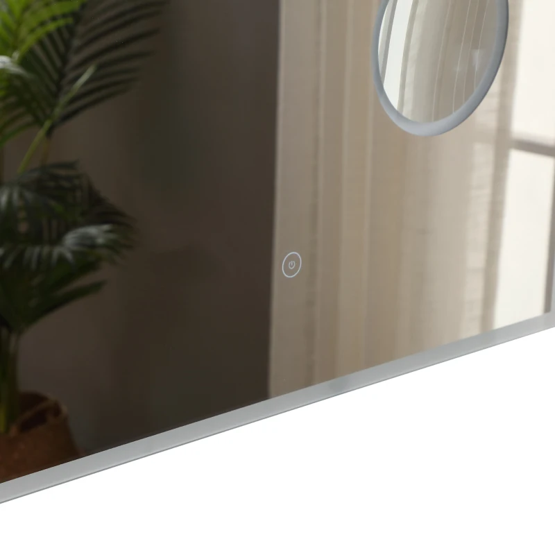 Homcom Miroir de Salle de Bain Lumineux LED Blanc 60 x 4 x 80 cm