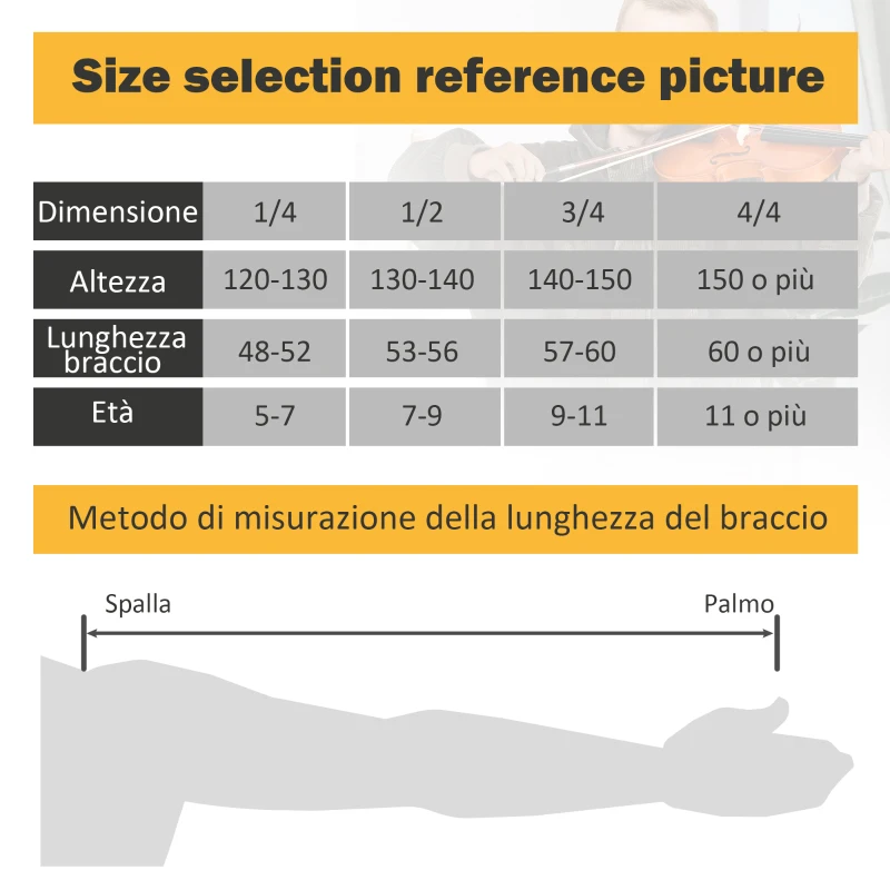 HOMCOM Violino 4/4 per Adulti con Accessori Inclusi (Custodia, Archetto, Corde, Ponticello, Accordatore) 58.5 x 21.5 x 7cm