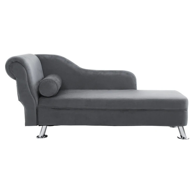 HOMCOM Sillón Relax con Cojín Almohada de Esponja Tapizado en Felpa 160x56x75cm