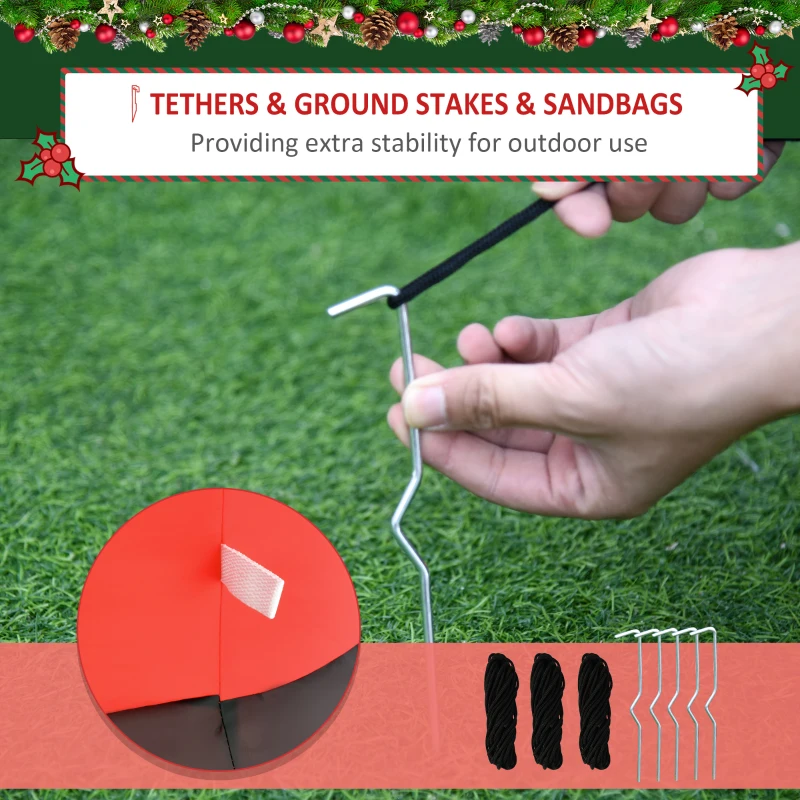 HOMCOM 8ft Christmas Inflatable Santa Holiday Garden Decoration, Indoor Outdoor Lawn Blow Up Decor