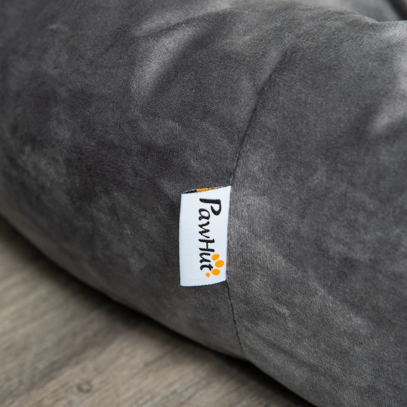 PawHut Cuccia per Cani Imbottita con Bordi Rialzati e Rivestimento Sfoderabile, 81.5x58x18cm, Grigio Scuro