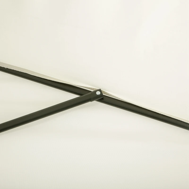 Outsunny Balcony Half Parasol Semi Round Umbrella Patio Crank Handle (2.3 m, Beige)- NO BASE INCLUDED