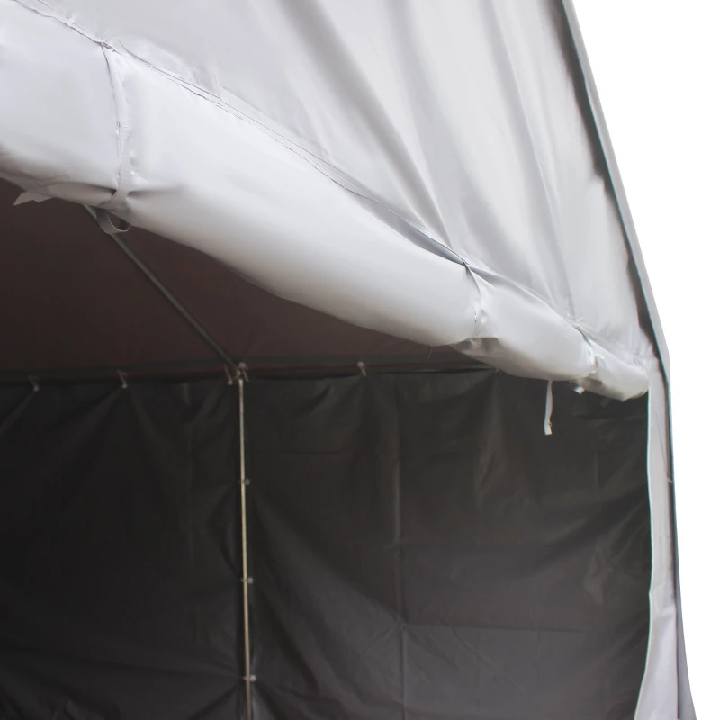 Outsunny Tendone da Giardino per Feste con Porte a Cerniera e Pannelli Removibili 8x4m, Grigio Scuro