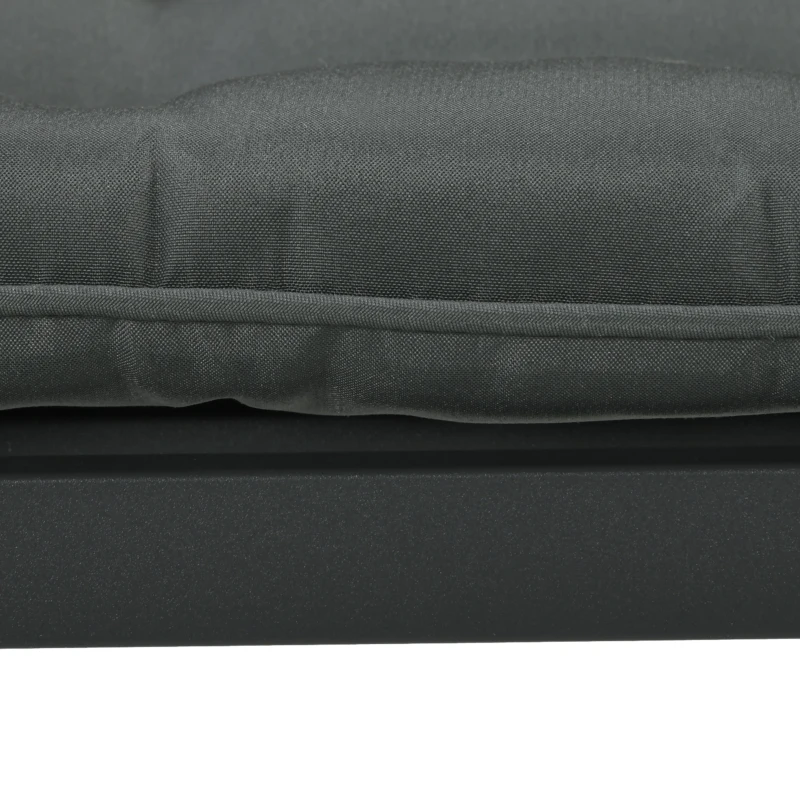 Outsunny Lot de 4 Coussins de chaise de jardin capitonné Rembourrage 4 cm Tissu Polyester dim. 43L x 41l cm Gris foncé