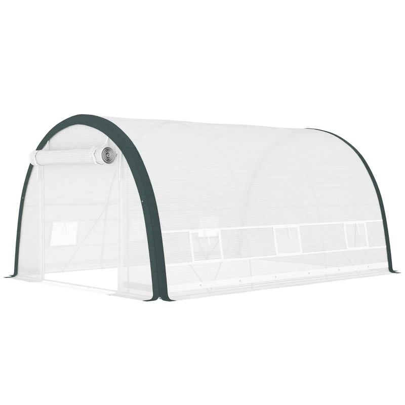 Outsunny 4 x 3(m) Walk-In Tunnel Greenhouse, with Accessories - White