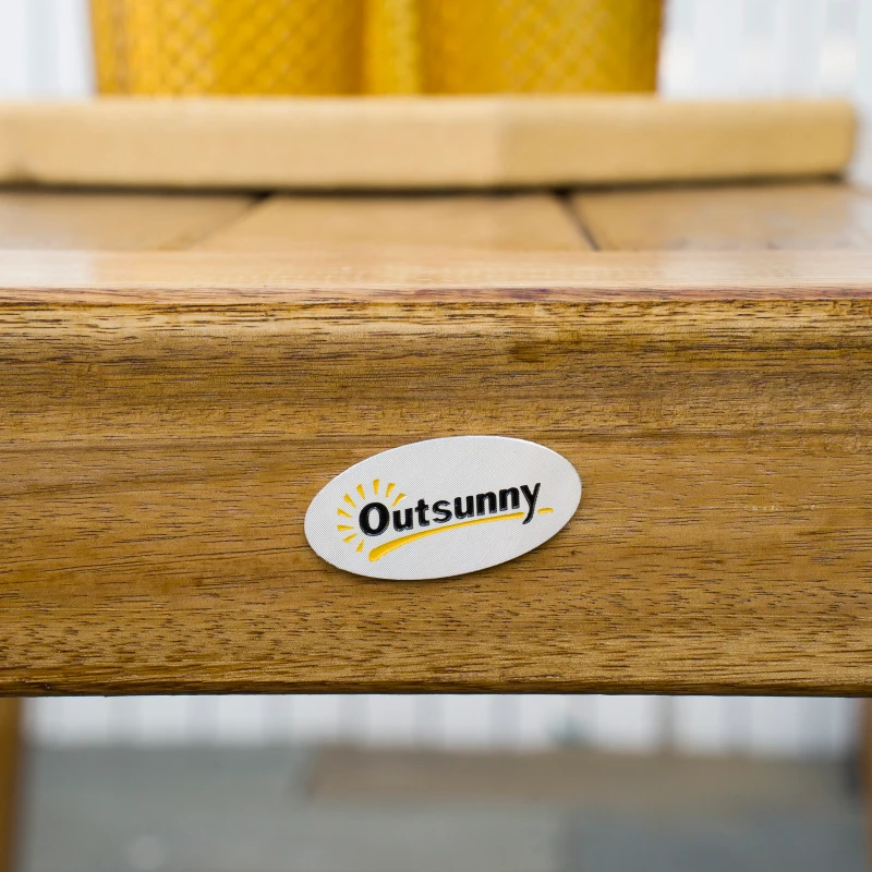 Outsunny 3 Pieces Picnic Bench Set with Table and 2 Benches, Acacia wood Dining Trestle Beer Table and Seat,  Natural Wood Finish