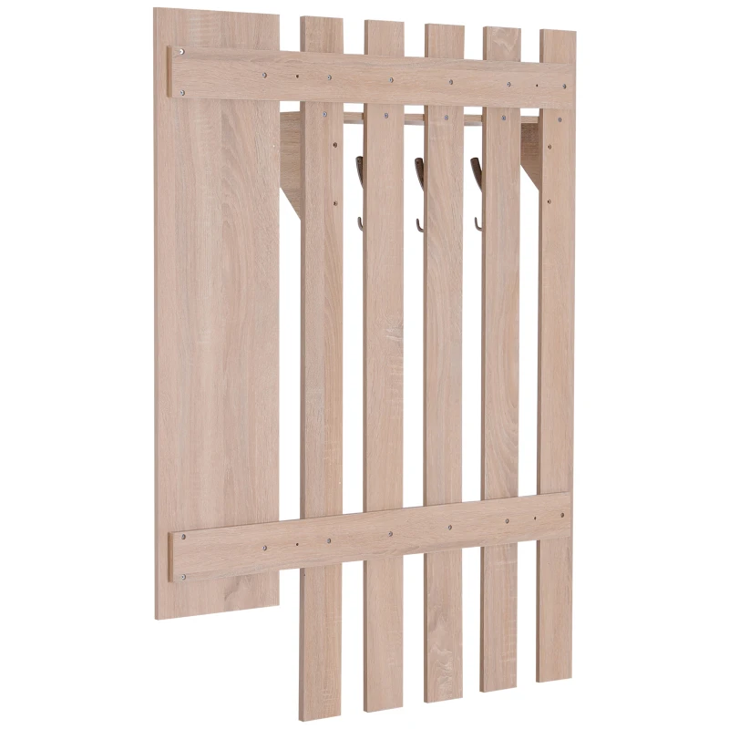 HOMCOM Set Arredo Guardaroba 3 in 1 con Specchio e Scarpiera da Ingresso Pannello Truciolare 90 x 21.5 x 116cm Quercia