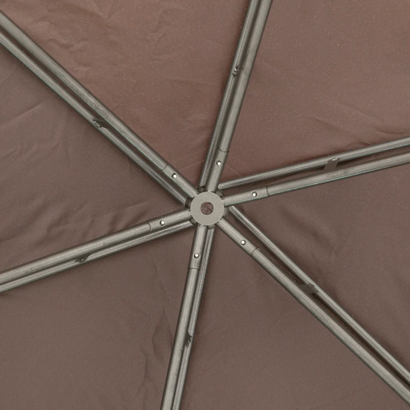Outsunny 4 x 3.4m Hexagonal Metal Gazebo Garden Pavilion Outdoor Marquee Canopy Wedding Party Tent Shelter w/ Sidewall Panels