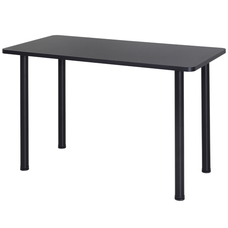 HOMCOM Table à Manger Style Contemporain 4 Personnes dim. 120L x 60l x 76H cm en Bois et pieds en Acier Inoxydable Noir