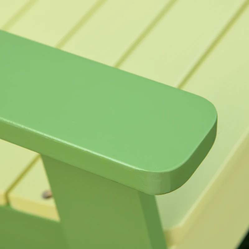Outsunny Sedia per Bambini in Legno di Pino, Sedia Adirondack da Giardino e Outdoor con Seduta Ergonomica con Braccioli, Schienale e Vernice Atossica 51x50x52.5cm Verde