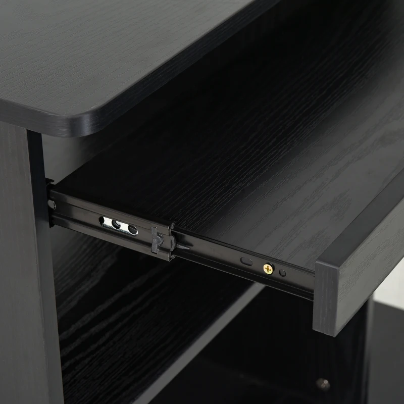 HOMCOM Bureau Informatique à roulettes avec Support Clavier dim. 80L x 50l x 76H cm MDF Noir